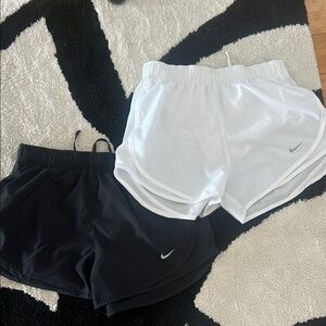 Nike Women's Black and White Shorts